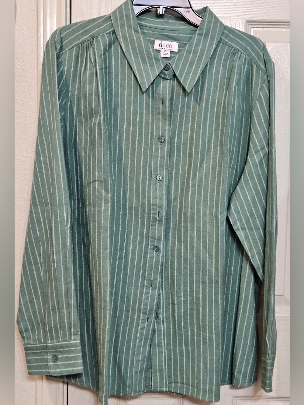 d.co Green Striped Button-Down Shirt
